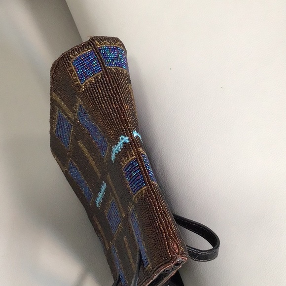 FENDI Limited Edition Beaded Tote  Handbag w/ Crocodile Embossed Patent Leather - Picture 7 of 15